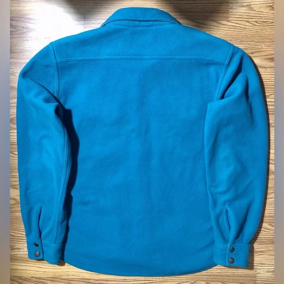 Iron Heart CPO Micro Fleece Flannel Shirt Mens XL Button Up Turquoise Blue - Picture 2 of 10